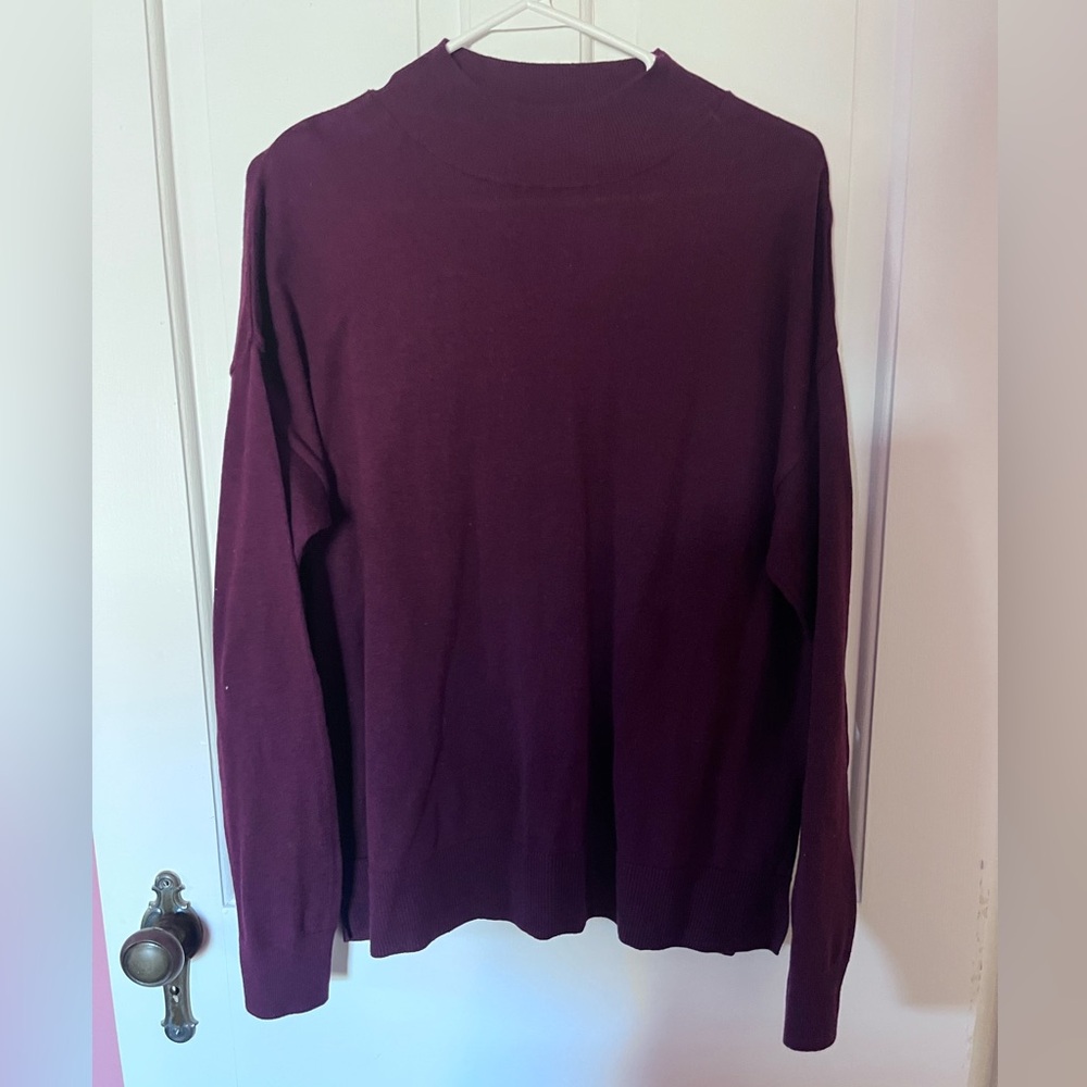 Old Navy Women’s Maroon Mock Neck Lightweight Sweater